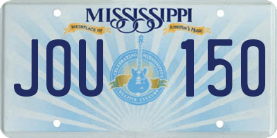 MS license plate JOU150
