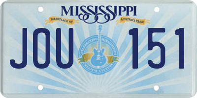 MS license plate JOU151