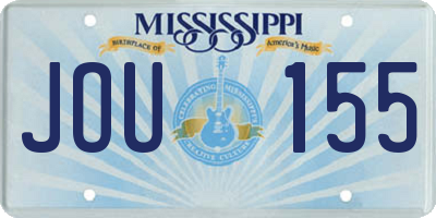 MS license plate JOU155
