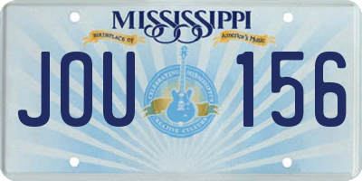 MS license plate JOU156