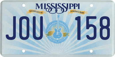 MS license plate JOU158