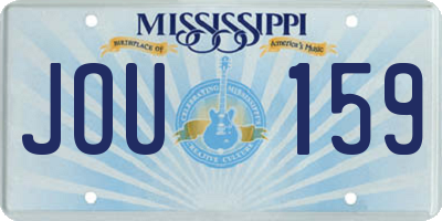 MS license plate JOU159