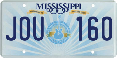 MS license plate JOU160