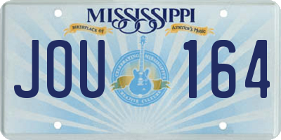 MS license plate JOU164