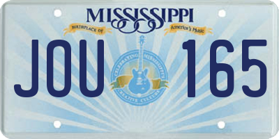 MS license plate JOU165