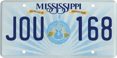 MS license plate JOU168