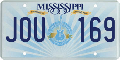 MS license plate JOU169