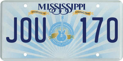 MS license plate JOU170