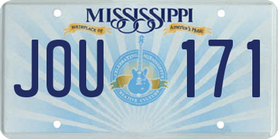 MS license plate JOU171