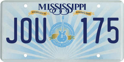 MS license plate JOU175