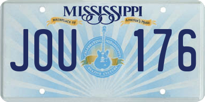 MS license plate JOU176