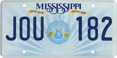 MS license plate JOU182