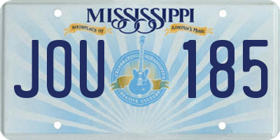MS license plate JOU185