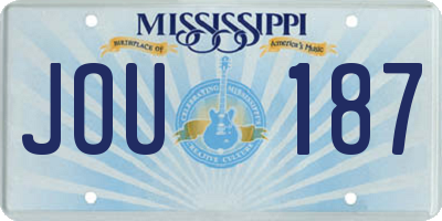 MS license plate JOU187