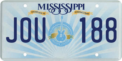 MS license plate JOU188