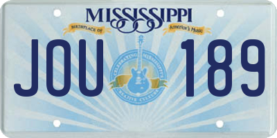 MS license plate JOU189