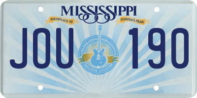 MS license plate JOU190