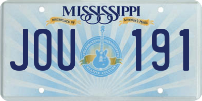 MS license plate JOU191