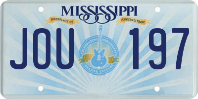 MS license plate JOU197