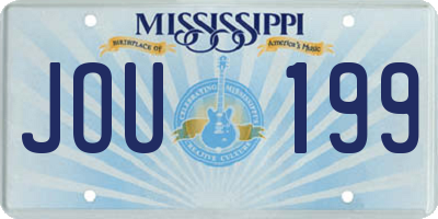 MS license plate JOU199