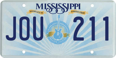 MS license plate JOU211