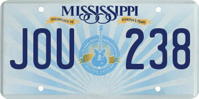 MS license plate JOU238