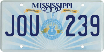 MS license plate JOU239