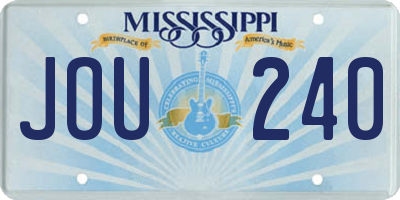 MS license plate JOU240