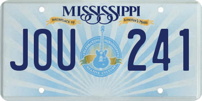 MS license plate JOU241