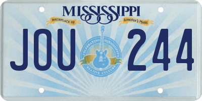 MS license plate JOU244