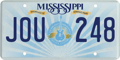 MS license plate JOU248