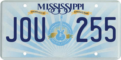 MS license plate JOU255