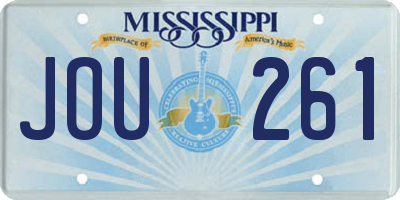 MS license plate JOU261
