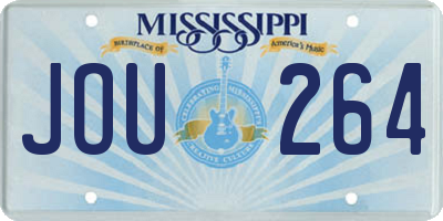 MS license plate JOU264