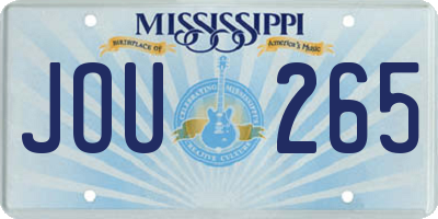 MS license plate JOU265