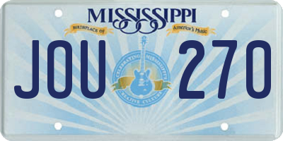 MS license plate JOU270