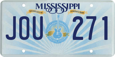 MS license plate JOU271