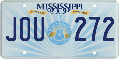 MS license plate JOU272