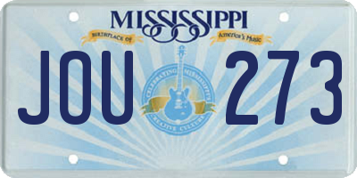 MS license plate JOU273