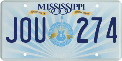 MS license plate JOU274