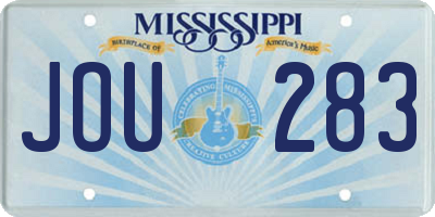 MS license plate JOU283