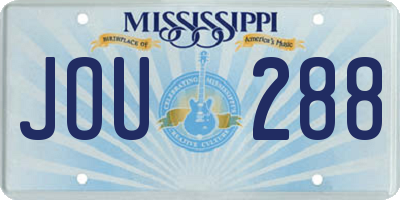 MS license plate JOU288