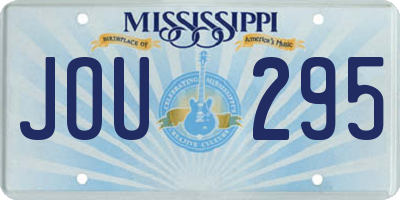 MS license plate JOU295