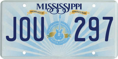 MS license plate JOU297