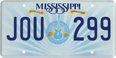 MS license plate JOU299