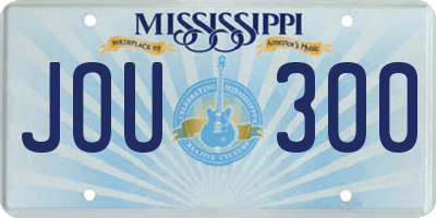 MS license plate JOU300