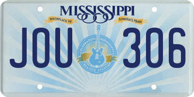 MS license plate JOU306