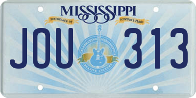 MS license plate JOU313