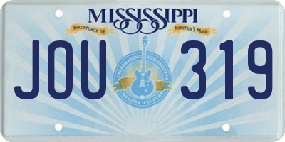MS license plate JOU319