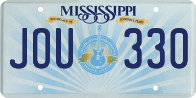 MS license plate JOU330